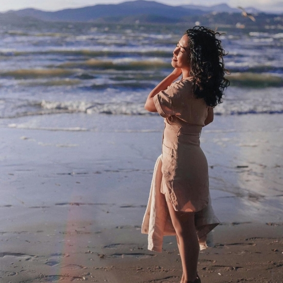 Zara Safari Camel Button Up Dress - Picture 3 of 3